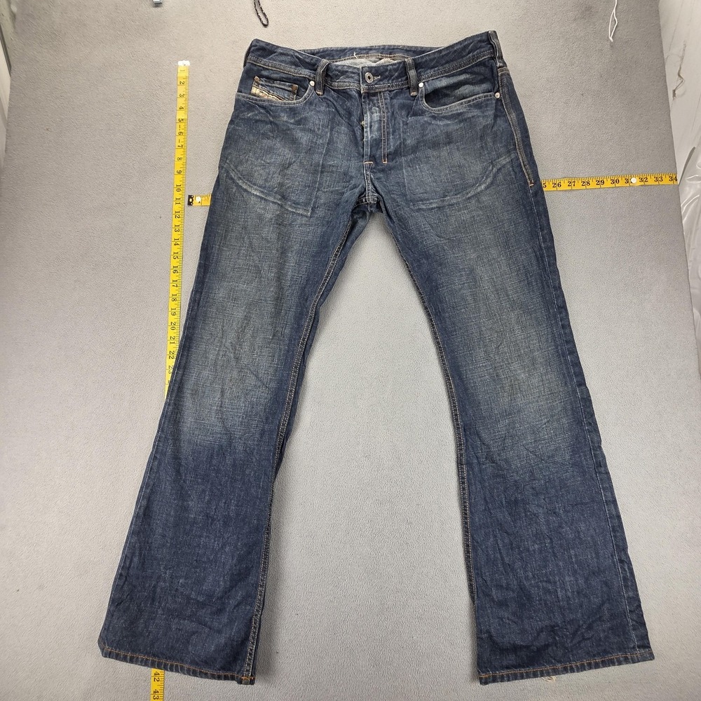Diesel Jeans Mens 34x32 Blue Zathan Bootcut Made in Italy Button Fly